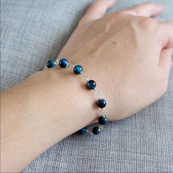 Blue Tiger eye Bracelet - Picture 2 of 6